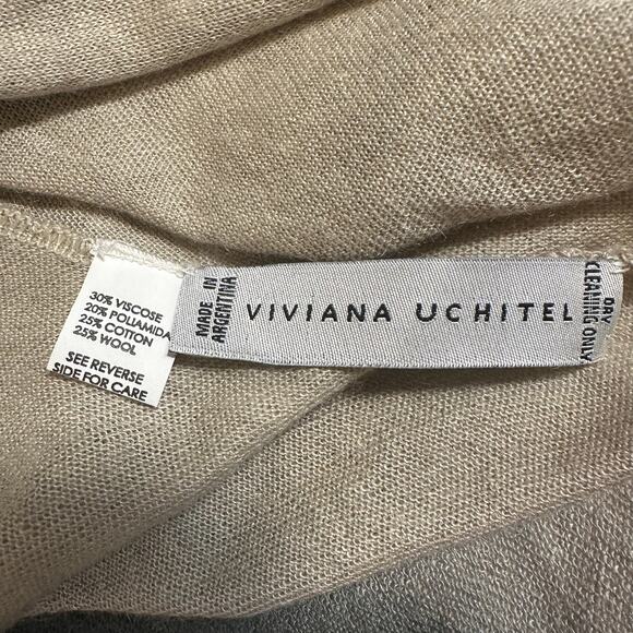 Viviana Uchitel Wool Blend Lightweight Ombre Waterfall Open Front Cardigan Sz 4 - Picture 5 of 7